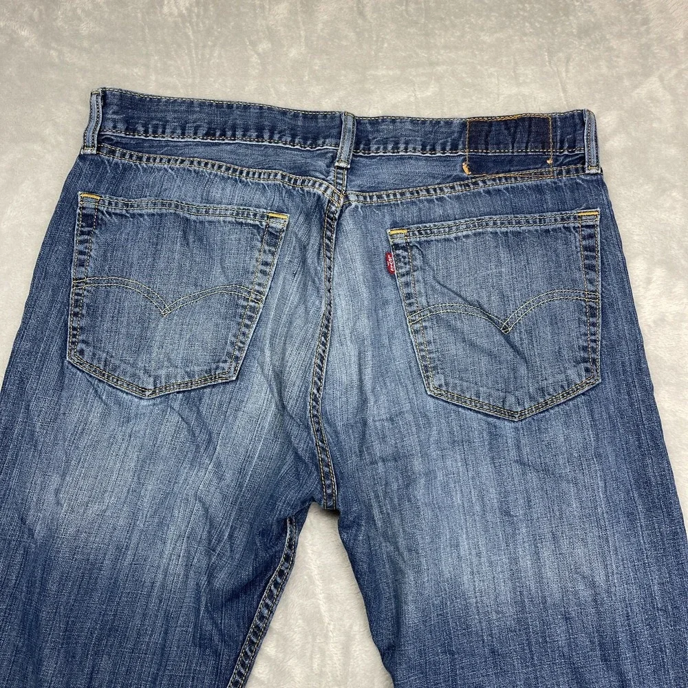 Levi's Jeans Mens 36x29 Blue Denim Medium‎ Wash Red Tab Straight Leg Streetwear